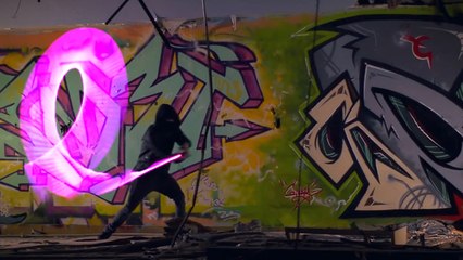 Using light to paint graffiti in abandoned college