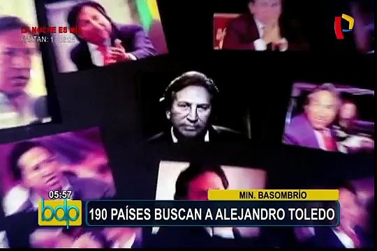 Ministro Basombrío aclaró que Alejandro Toledo sí tiene orden de captura internacional