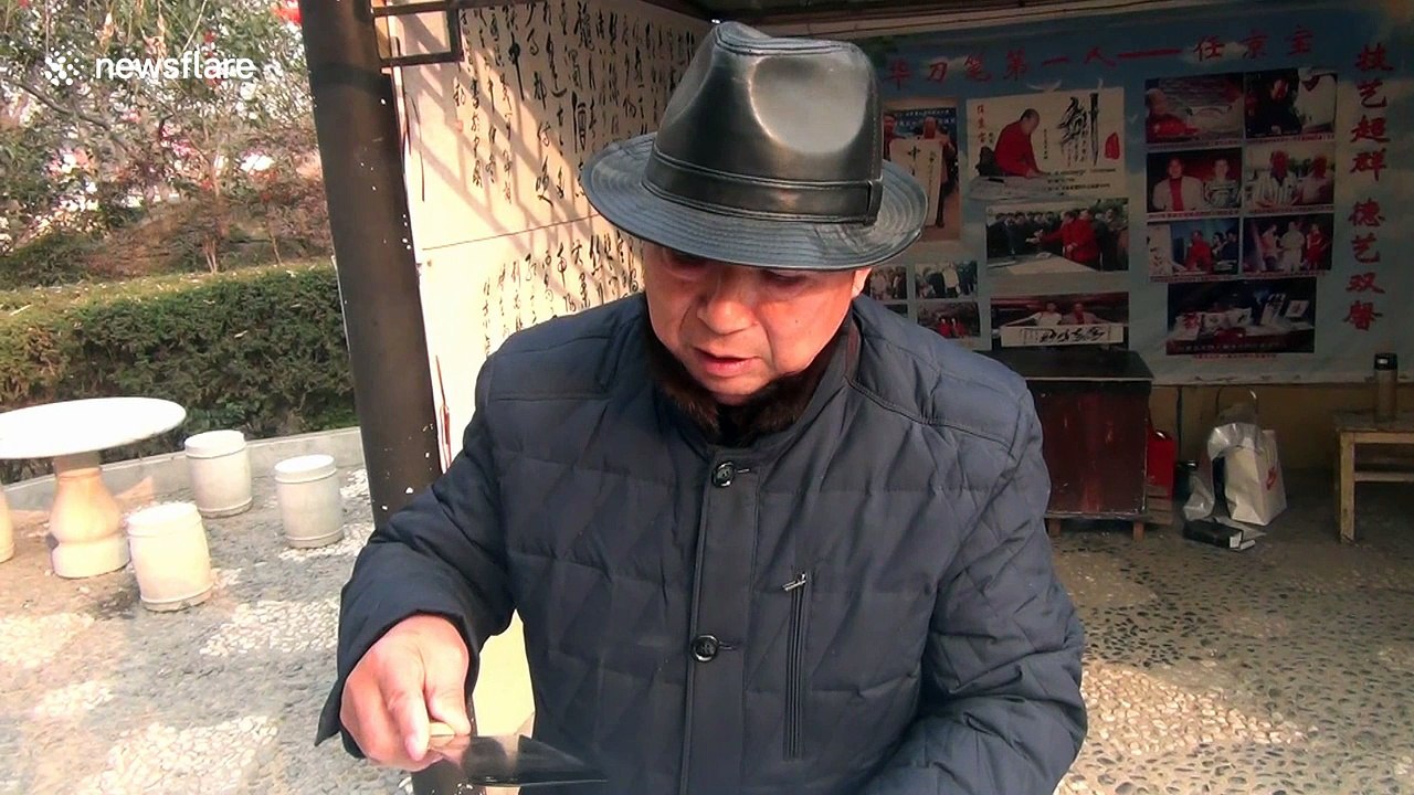 Chinese man uses knife to create beautiful art