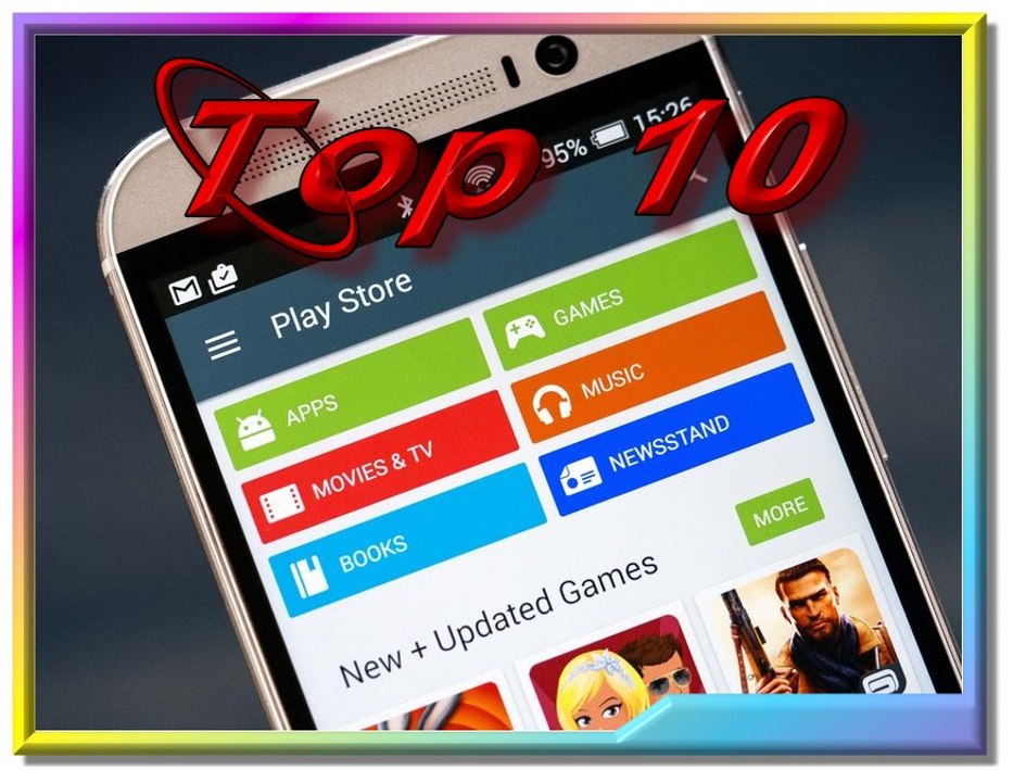 Top 10 Aplicativos e Jogos da Google Play.