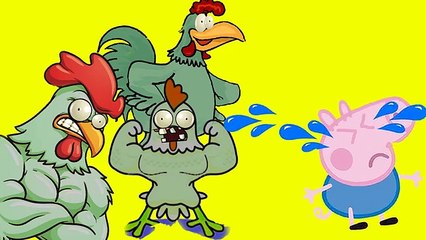 Coloring Pages Peppa Pig ZOMBIE CHICKEN ATTACK George Crying. Peppa Coloring Book #108