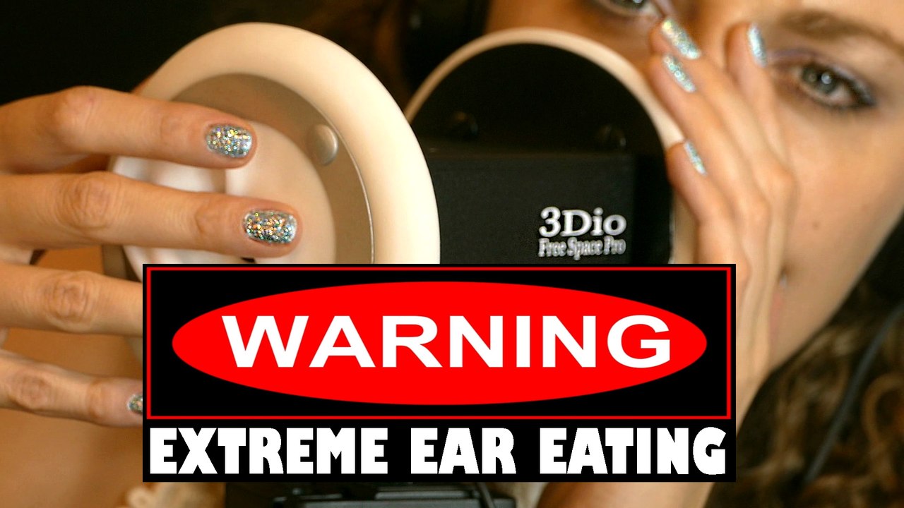 Warning! Ear Eating & Intense Wet Mouth Sounds ASMR No talking w/ Light Ear Massage & Tapping