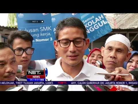 Cawagub Sandiaga Uno Sosialisasikan Program Penciptaan Lapangan Pekerjaan di Kemanggisan NET 5