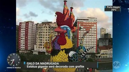 Escultura gigante do Galo da Madrugada será decorada com grafite