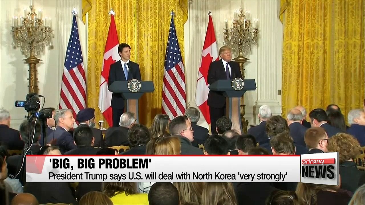 President Trump says U.S. will deal with North Korea 'very strongly'