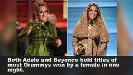 Adele Breaks Her Grammy In Two And Gives Half To Beyonce