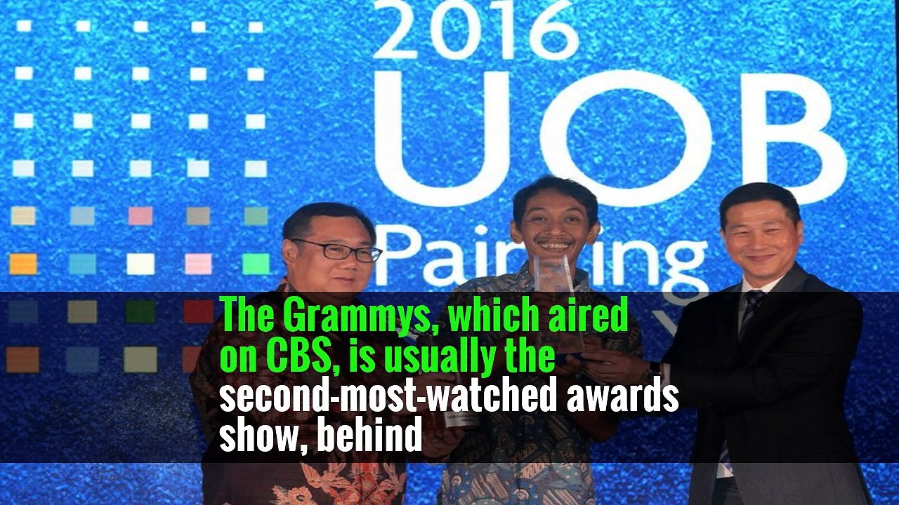The Grammys, which aired on CBS, is usually the second-most-watched awards show, behind