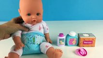 La Muñeca del bebé el Baño y el Almuerzo Nenuco Niña de Cambio de Pañales de Cómo el Baño de un Bebé de Juguete de Videos
