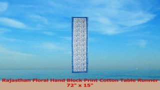Rajasthan Floral Hand Block Print Cotton Table Runner 72 x 15 56e3bdc5