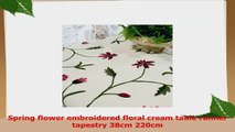 Spring flower embroidered floral cream table runner tapestry 38cm 220cm 3fbd345b