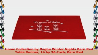 Home Collection by Raghu Winter Nights Barn Red Table Runner 14 by 36Inch Barn Red 59c32b72
