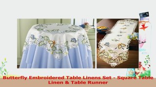 Butterfly Embroidered Table Linens Set  Square Table Linen  Table Runner e8253615
