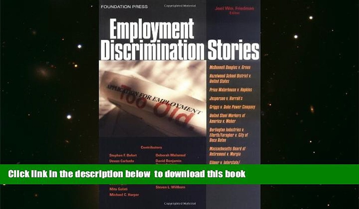 PDF [FREE] DOWNLOAD  Employment Discrimination Stories (Law Stories) TRIAL EBOOK