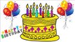 How to Color Birthday Cake Coloring Page for Kids, Learning Colors With Birthday Cake Balloon Colors