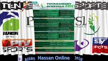 PSL Pakistan Super League 2017 (Schedule and all team Players)