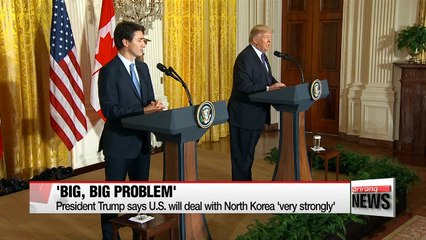Trump vows to deal with North Korea "very strongly"