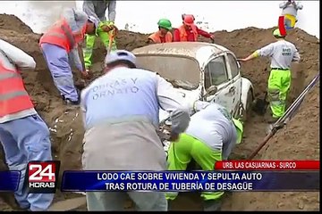 Tubería de desagüe se rompe y provoca aniego en Surco