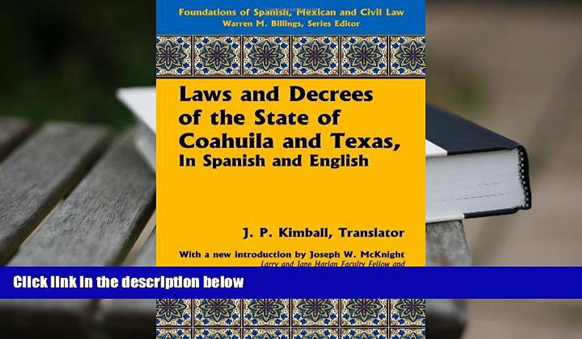 Kindle eBooks  Laws and Decrees of the State of Coahuila and Texas, In Spanish and English. To