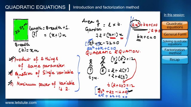 Solve Quadratic Equations by Factoring