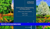 PDF [Download] Constructions of Remembering and Metacognition: Essays in Honour of Bruce