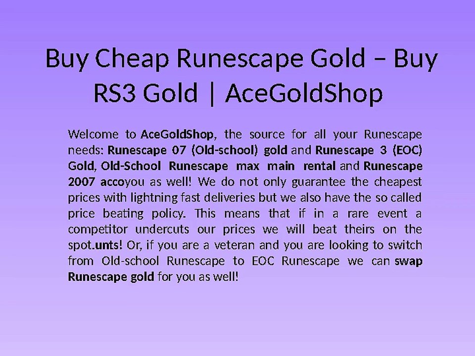Buy Cheap Runescape Gold – Buy RS3 & RS07 Gold | AceGoldShop