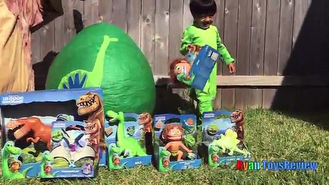 GIANT EGG SURPRISE OPENING The Good Dinosaur movie Disney Toys World Biggest Surprise Egg Kids Video