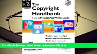 PDF [FREE] DOWNLOAD  The Copyright Handbook: How to Protect   Use Written Works with CDROM BOOK
