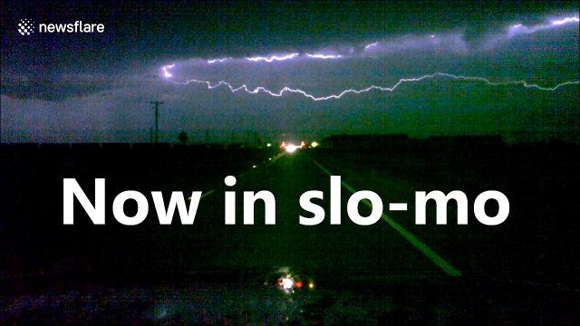 Intense lightning storm caught on dashcam in Nebraska