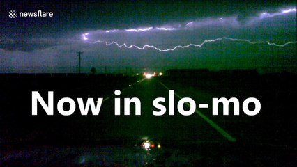 Intense lightning storm caught on dashcam in Nebraska