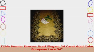Table Runner Dresser Scarf Elegant 24 Carat Gold Color European Lace 54 f8062795
