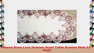 Mauve Rose Lace Dresser Scarf Table Runner Pink 53 Doily 83783dee