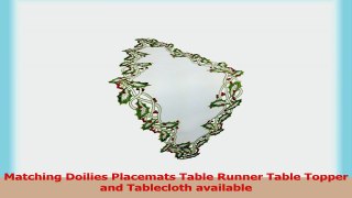 Xia Home Fashions Holiday Holly Embroidered Cutwork Christmas Table Runner 16 by 34Inch 8d8cf33c