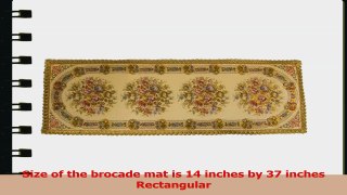 Table Runner in Brocade Rectangular 14 Inches By 37 Inches Lavish Floral and Gold Border 2f68c6d7