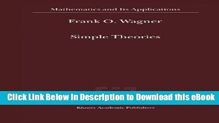 [Read Book] Simple Theories (Mathematics and Its Applications) Kindle