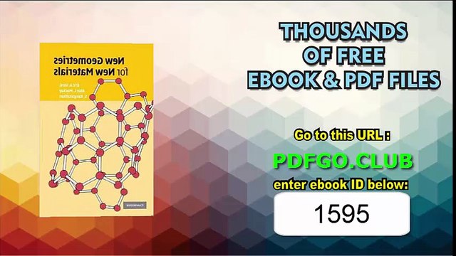 New Geometries for New Materials 1st Edition