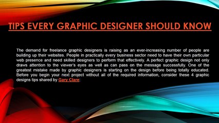 Gary Clare | Tips Every Graphic Designer should know