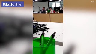 Teacher violently smashes pupil's laptop over a 'lack of respect'