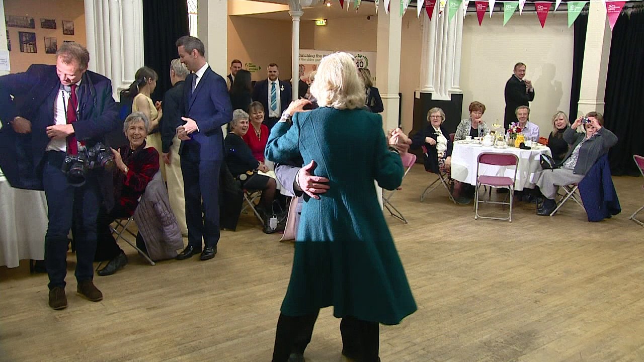 Duchess of Cornwall shows off her swing dancing...