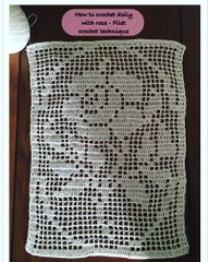 How to crochet doily with rose motive Crochet filet technique Part 2 of 4
