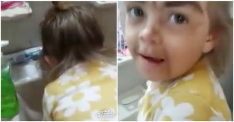 Menina pediu ao tio para lhe fazer uma maquilhagem de princesa e o resultado foi... só visto!