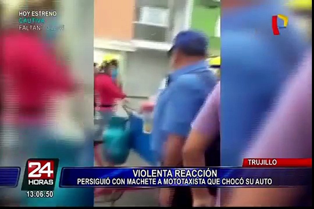 Trujillo: taxista ataca con machete a mototaxista por chocar su auto