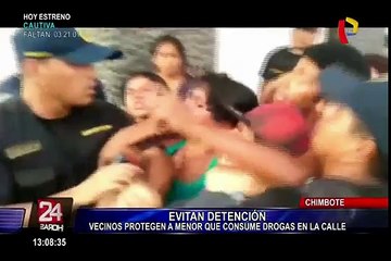 Chimbote: vecinos impiden que consumidor de drogas sea detenido
