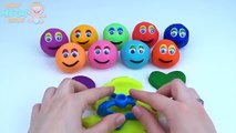 Play & Learn Colours with Playdough Smiley Face Shapes Modelling Clay Fun and Creative for Kids
