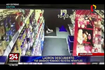 Ladrón ingresa gateando a una tienda para robar revistas de Peppa Pig
