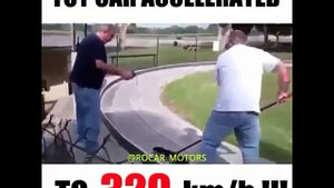 Toy car accelerated