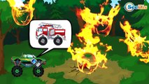 El Coche de Policía es Azul y El Camión de bomberos - Dibujo animado de coches - Carritos Para Niños