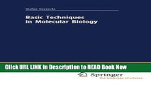 Best PDF Basic Techniques in Molecular Biology (Springer Lab Manuals) PDF