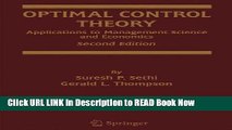 [Popular Books] Optimal Control Theory: Applications to Management Science and Economics FULL eBook