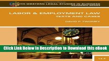 [Read Book] Labor and Employment Law: Text   Cases (South-Western Legal Studies in Business
