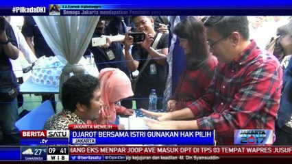 Djarot Syaiful Hidayat Gunakan Hak Pilih Ditemani Sang Istri